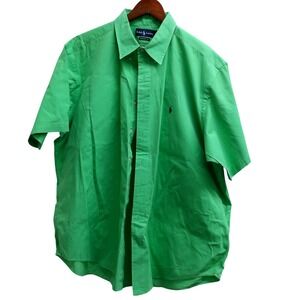 Polo Ralph Lauren Mens Classic Fit Button Down Shirt Bright Green, Pony /#1312